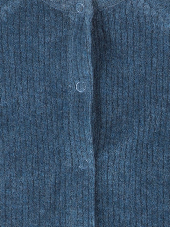 Velour-Einteiler m. Fuß Stormy Blue
