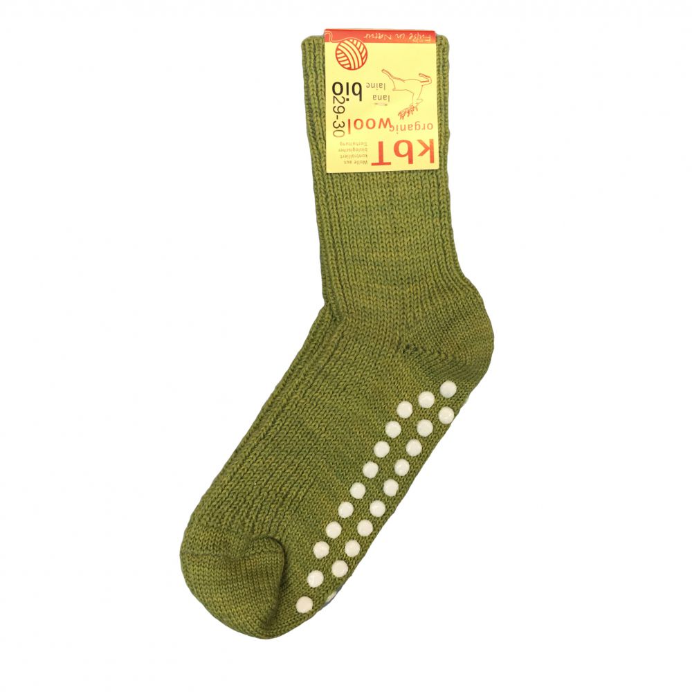 Stoppersocken Wolle maigrün