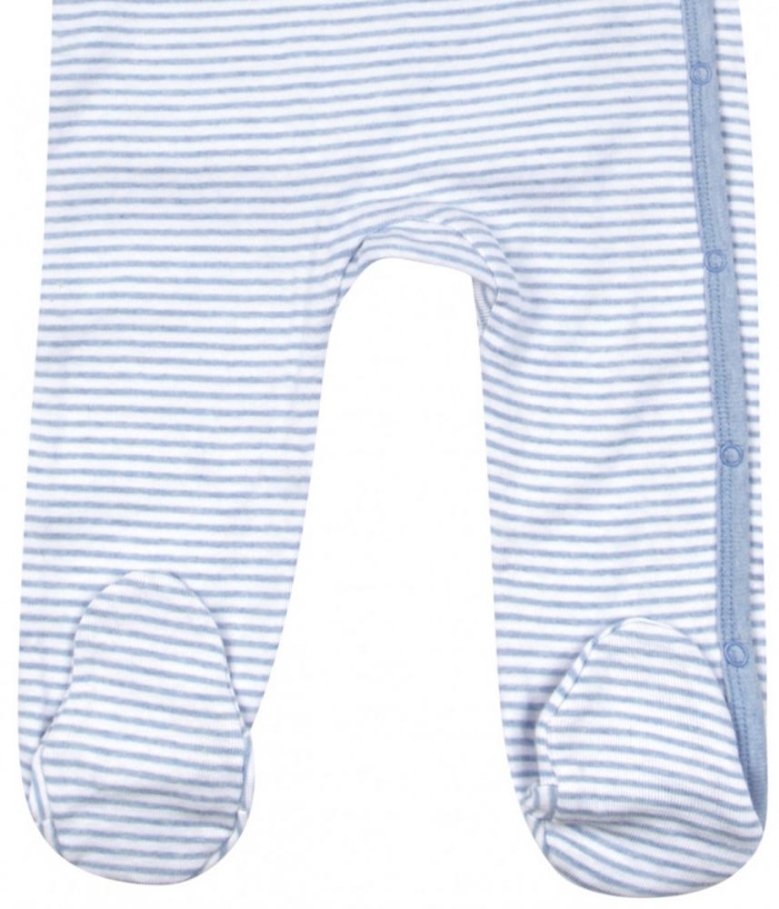 Renuka Overall m. Fuß gestreift blau melange Renuka Overall m. Fuß gestreift blau melange