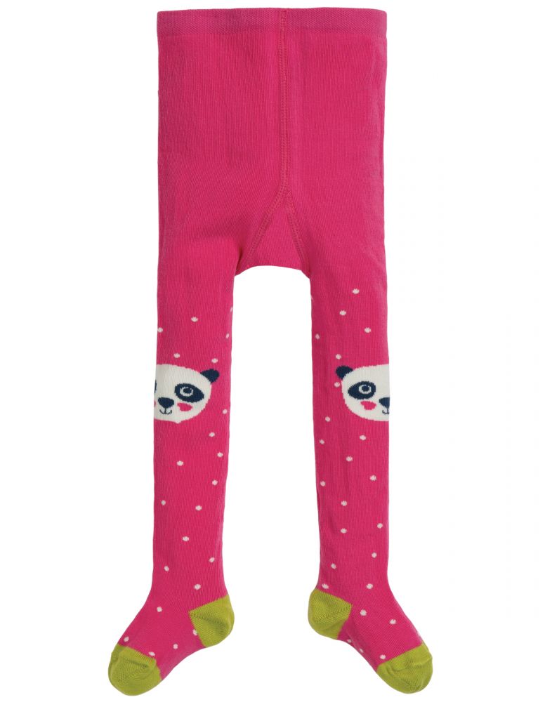 Little Fun Strumpfhose Panda pink