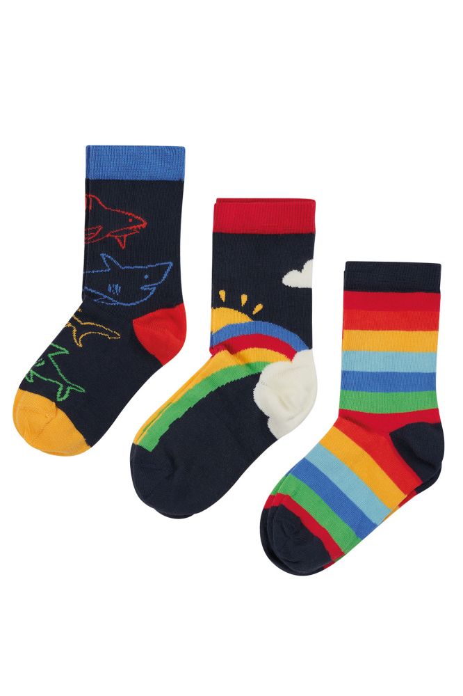 Socken 3er Pack Rainbow Sharks
