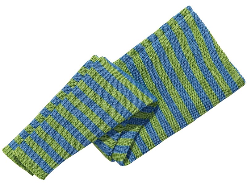 Strick-Legging geringelt grün-blau