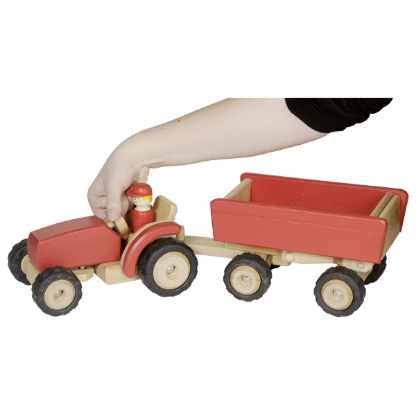 Traktor mit Anhänger rot