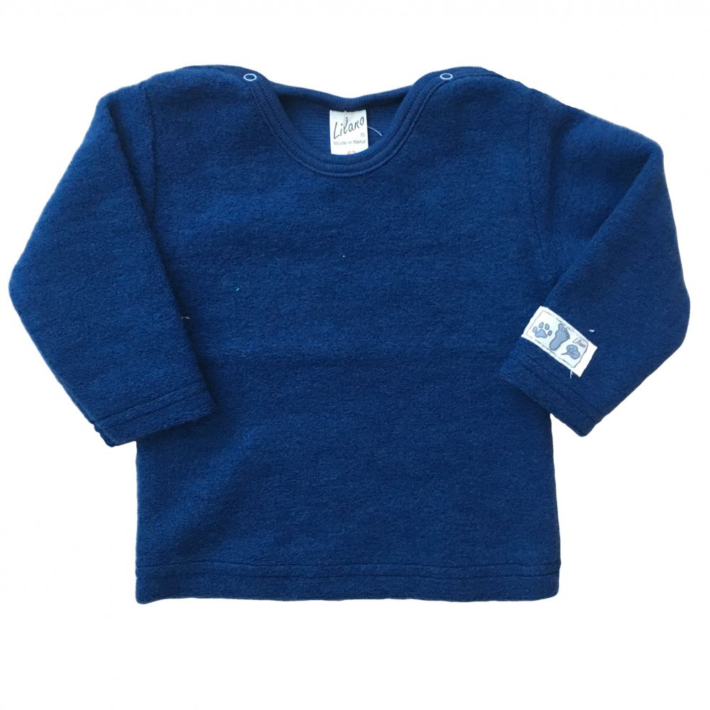 Shirt Wollfrottee-Plüsch blau