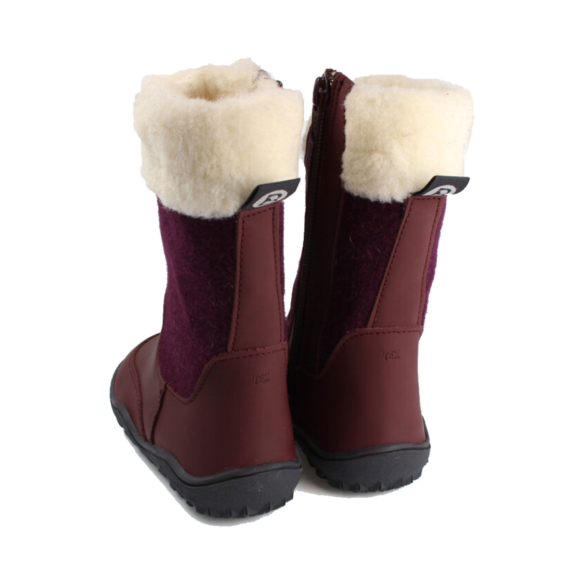 Hermelin Winterstiefel Wolle dunkelrot