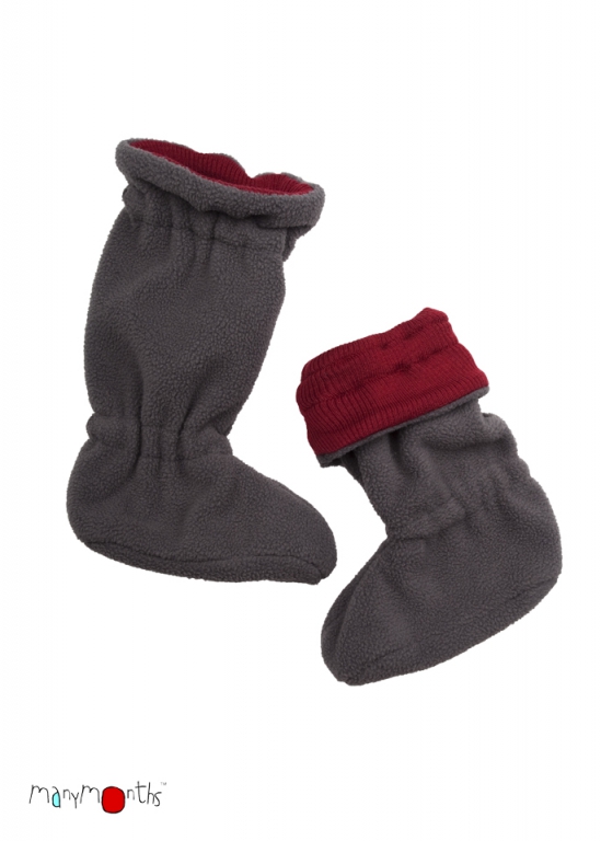 Manymonths Winter Booties Silver Pearl/Red