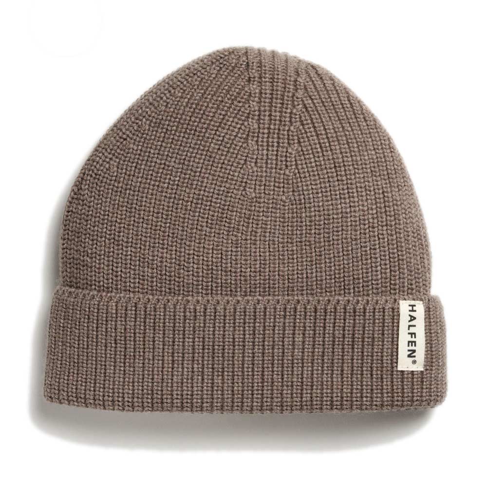 Strick-Beanie Merino nuss