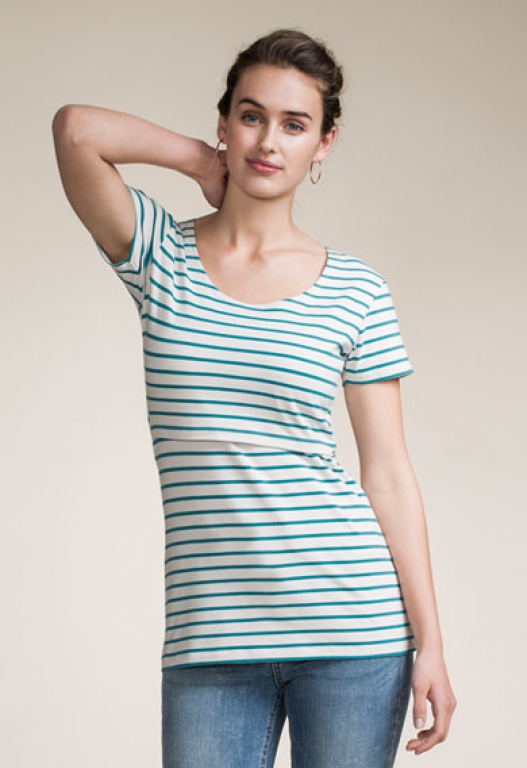 Still-Shirt Simone kurzarm Stripe Green Pool