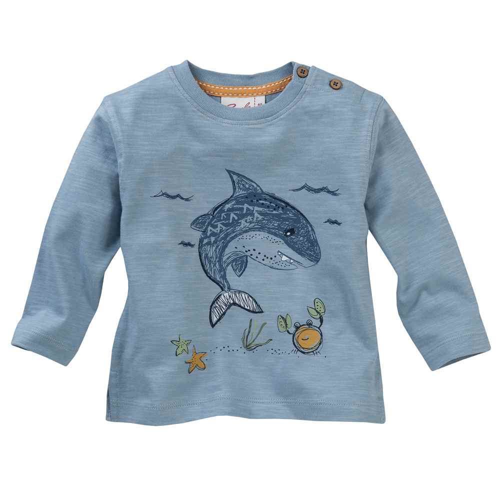 Langarmshirt Druck Hai