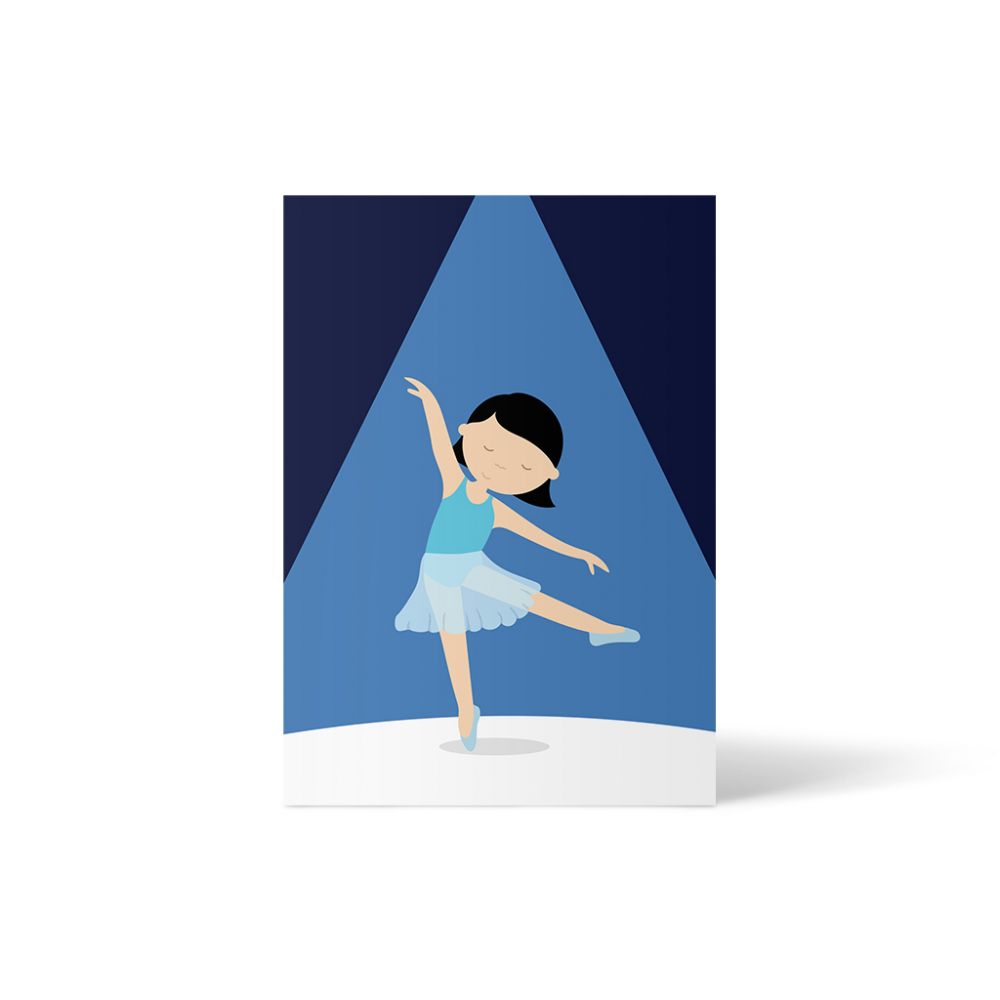 Postkarte Ballett blau
