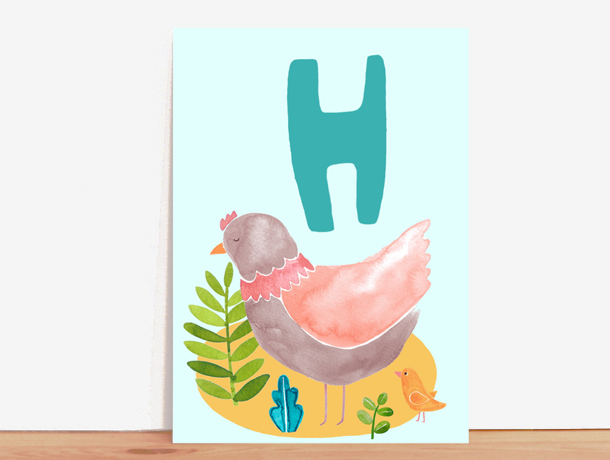 ABC-Karte H wie Henne