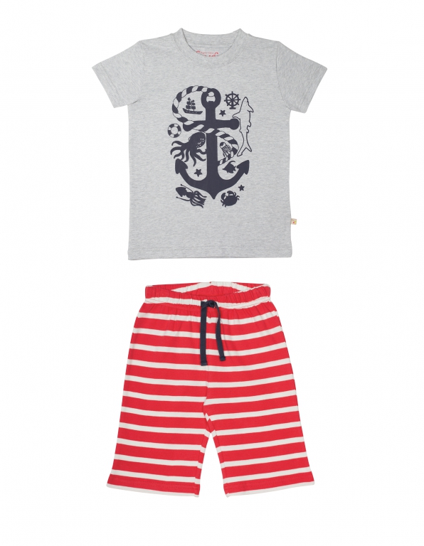 Perran Pyjama Anker grau