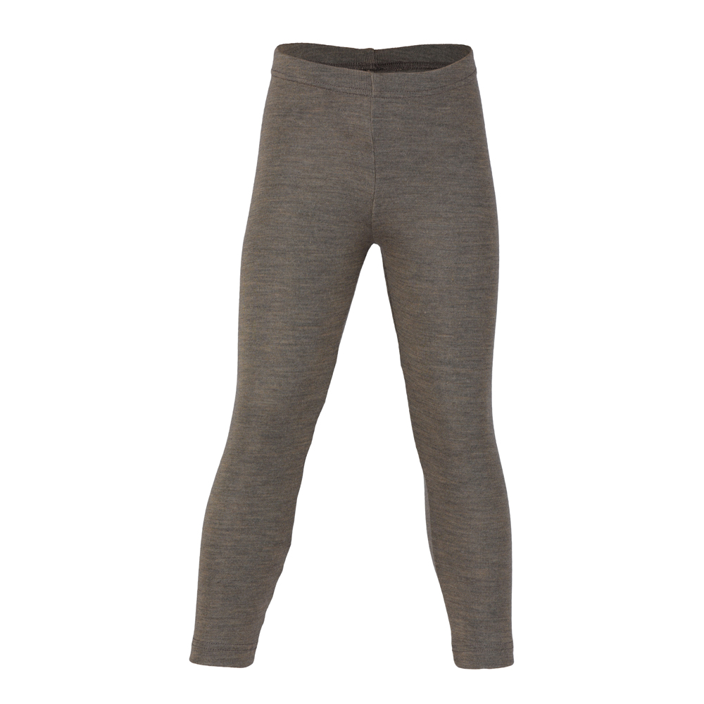 Kinder-Leggings Wolle/Seide walnuss