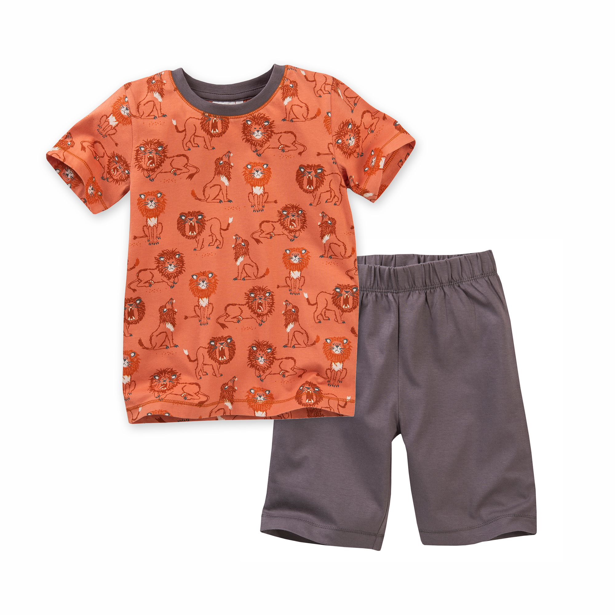 Sommer-Pyjama Löwe papaya