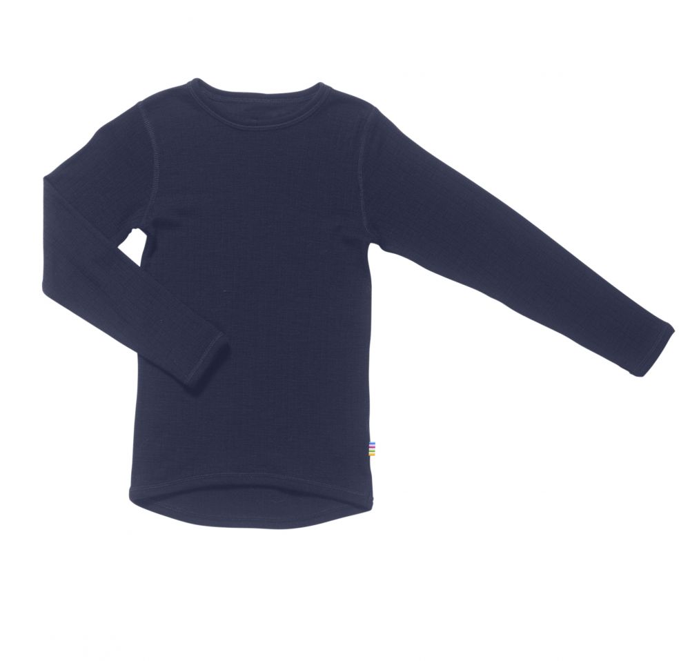 Basic Shirt Langarm Wolle dunkelblau