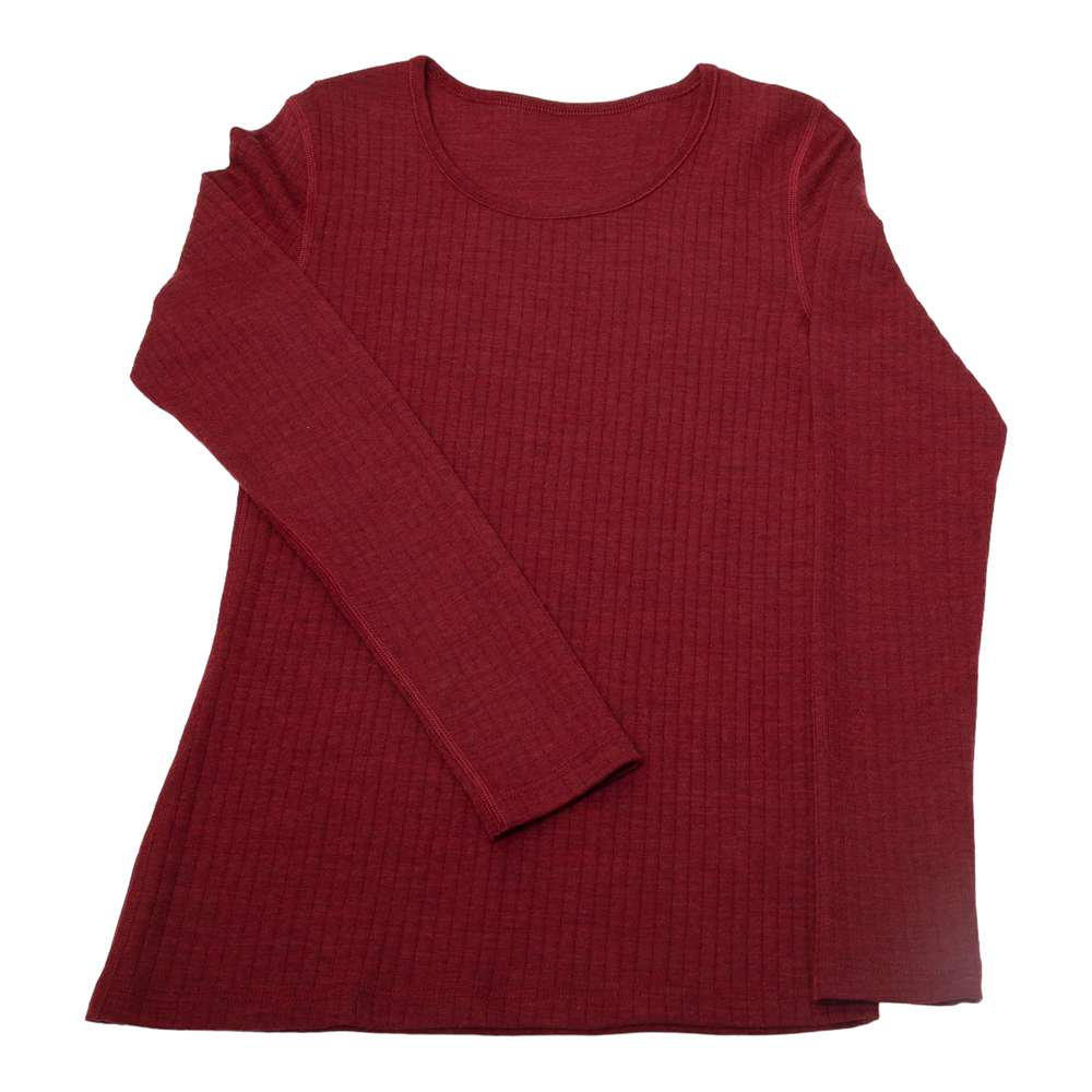 Basic Shirt Woman Wolle bordeaux 