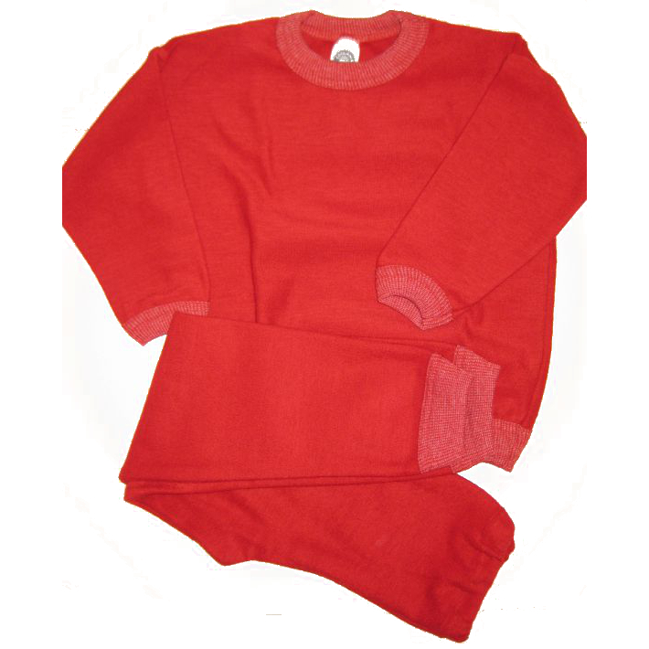 Schlafanzug Wollfrottee 2-teilig rot