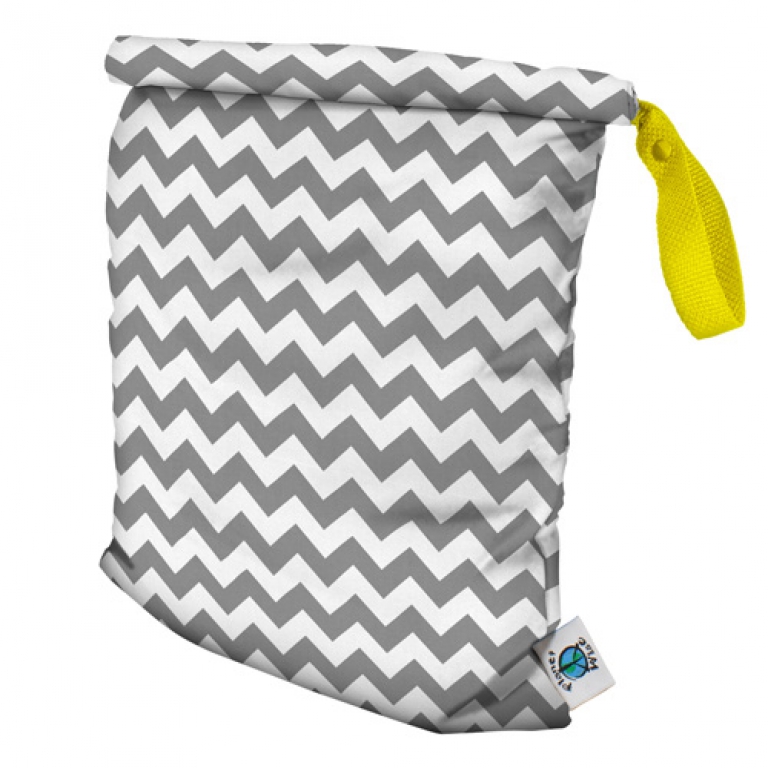 Planetwise Wetbag Roll-Down Gray Chevron