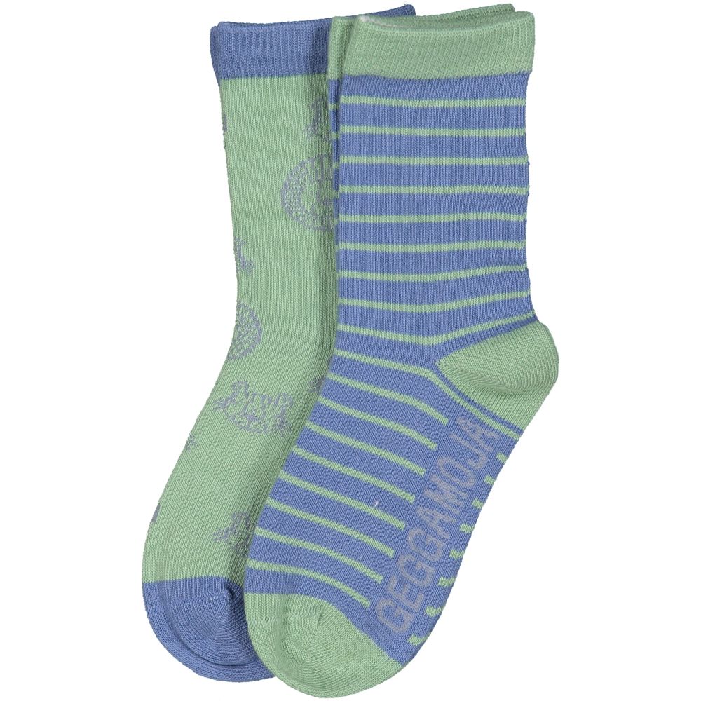 Socken 2er-Pack Tiger & Löwen grün/blau