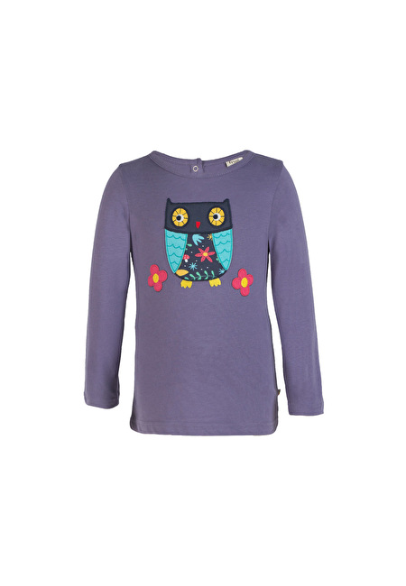 Lottie Langarmshirt Eule lilagrau
