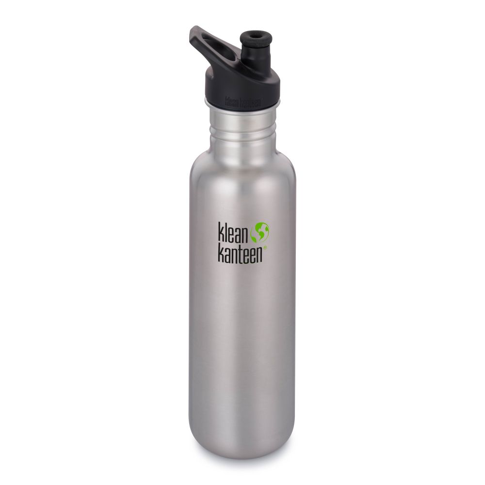 Trinkflasche Edelstahl m. Sport Cap Brushed Stainless 800 ml