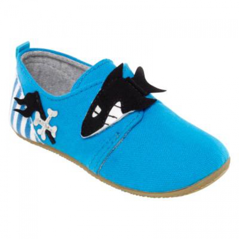 Hausschuh Klettschuh Hai