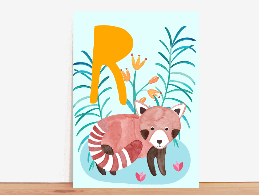 ABC-Karte R wie Roter Panda