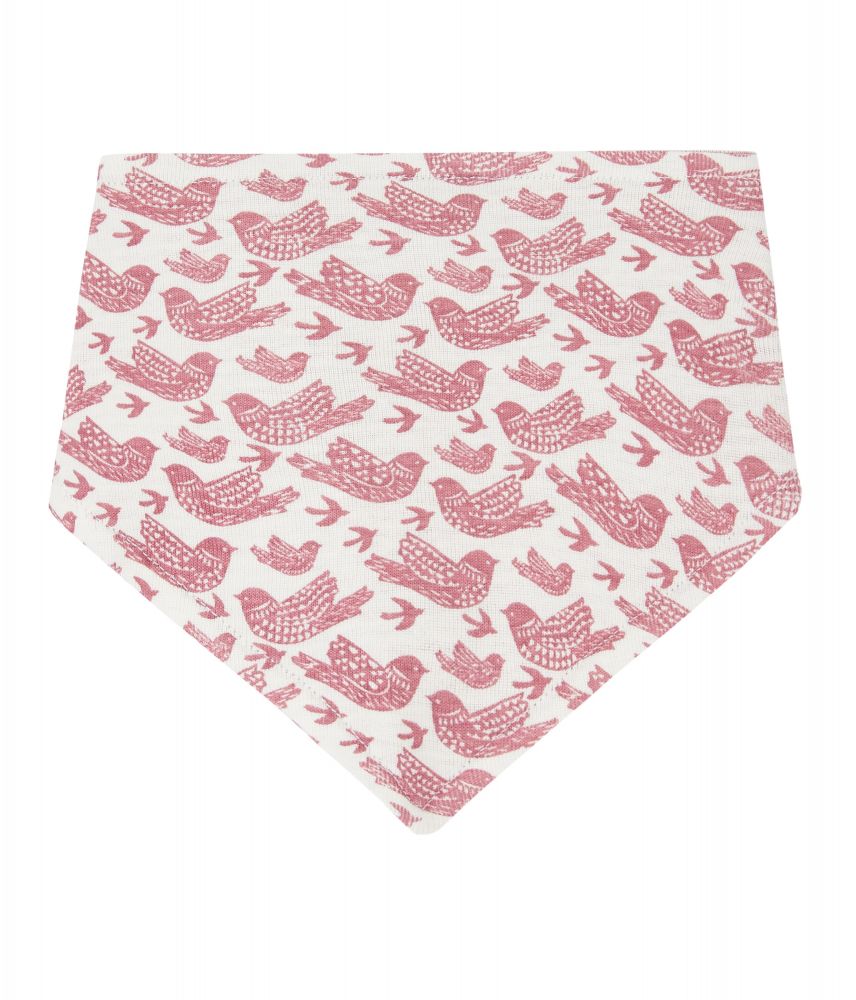 Dreieckstuch Vögel/Ringel rose