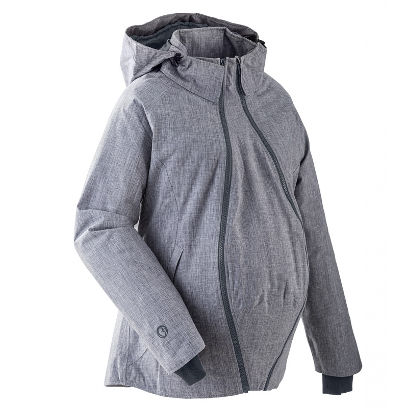 Mamalila Winterjacke mit BKS für Zwei grau meliert Mamalila Winterjacke mit BKS für Zwei grau meliert