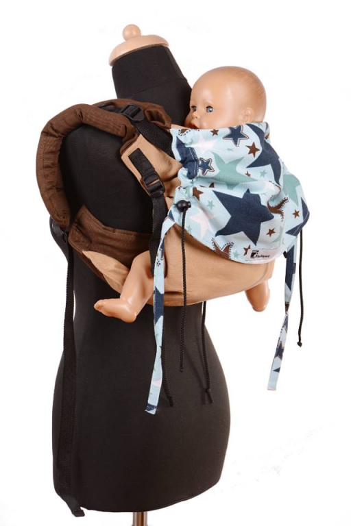 Huckepack Onbuhimo Medium ocker hellblau Sterne