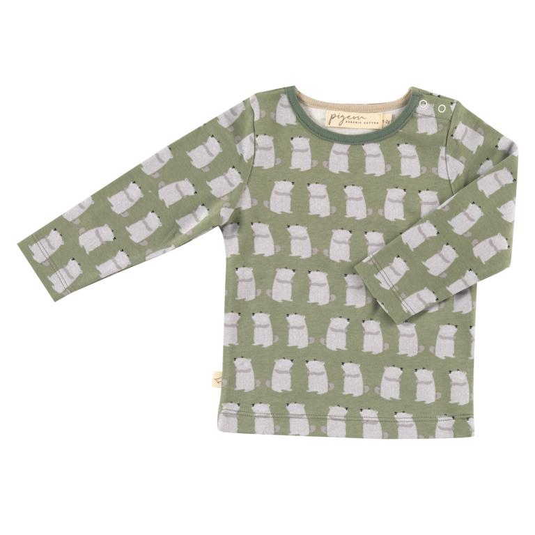 Shirt langarm Murmeltiere grün