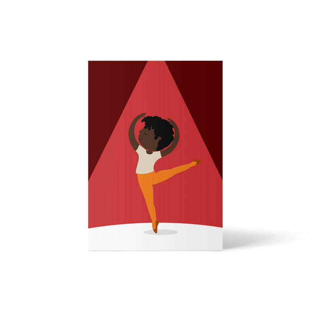 Postkarte Ballett rot