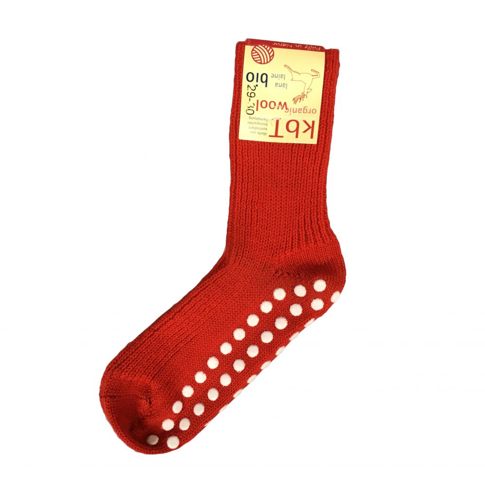 Stoppersocken Wolle rot