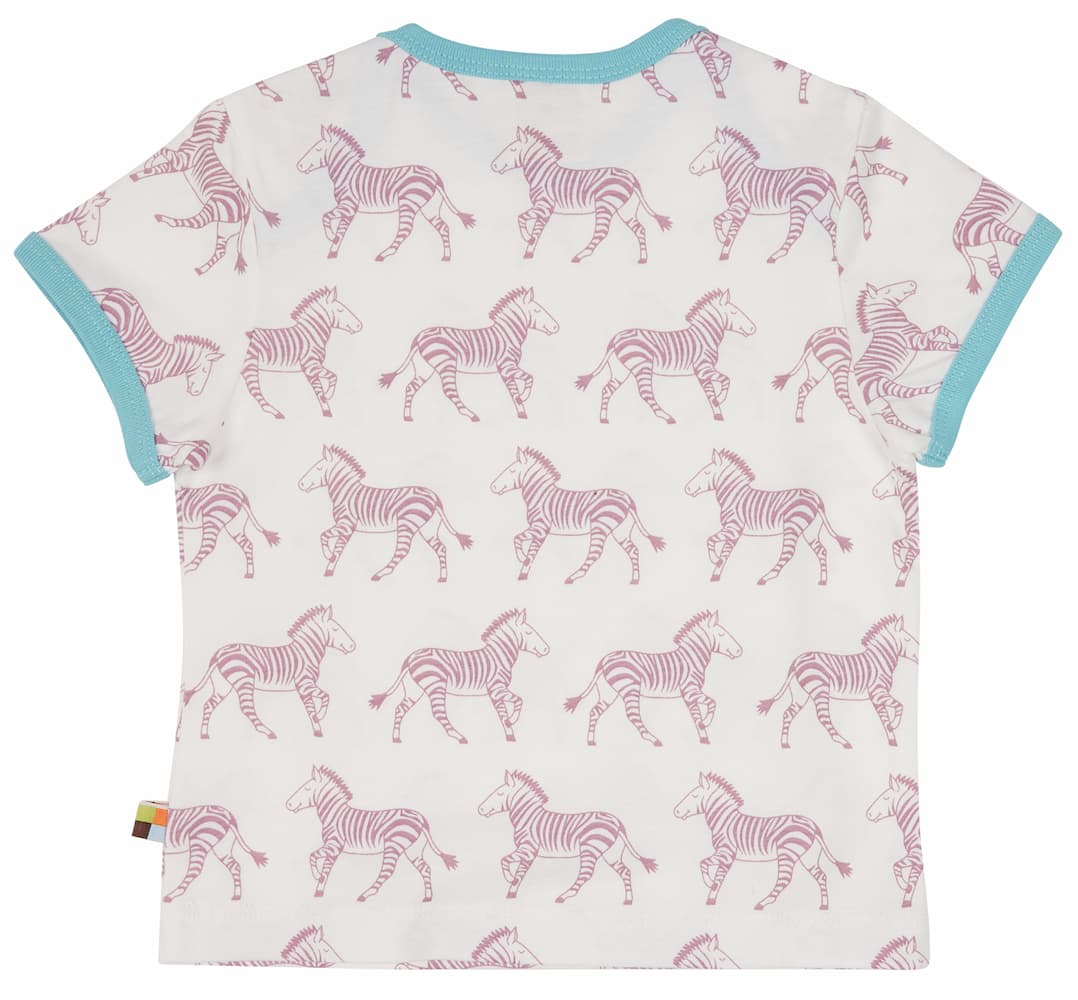 T-Shirt m. Print Zebras aster