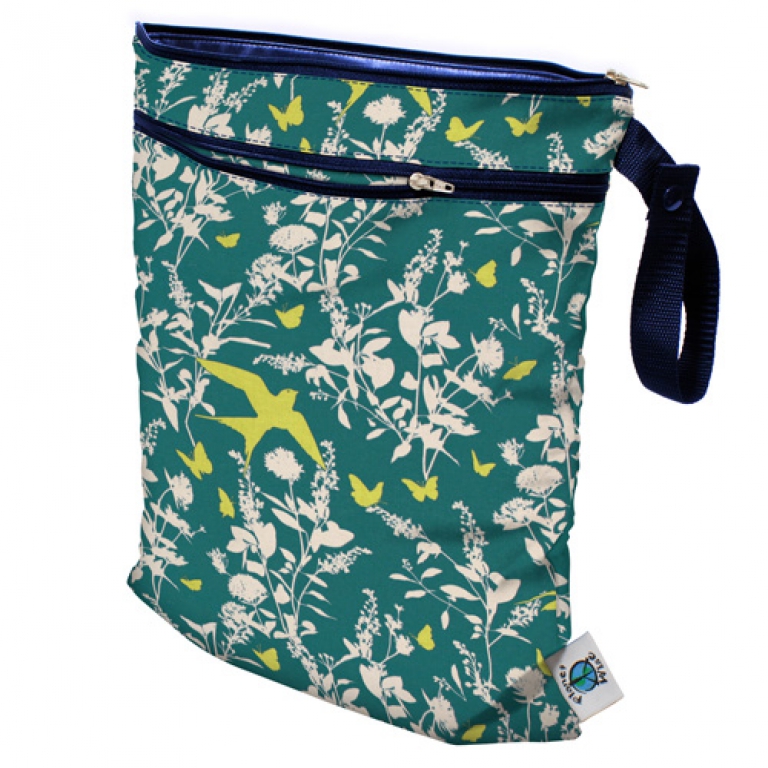 Planetwise Wet/Drybag Teal Birds