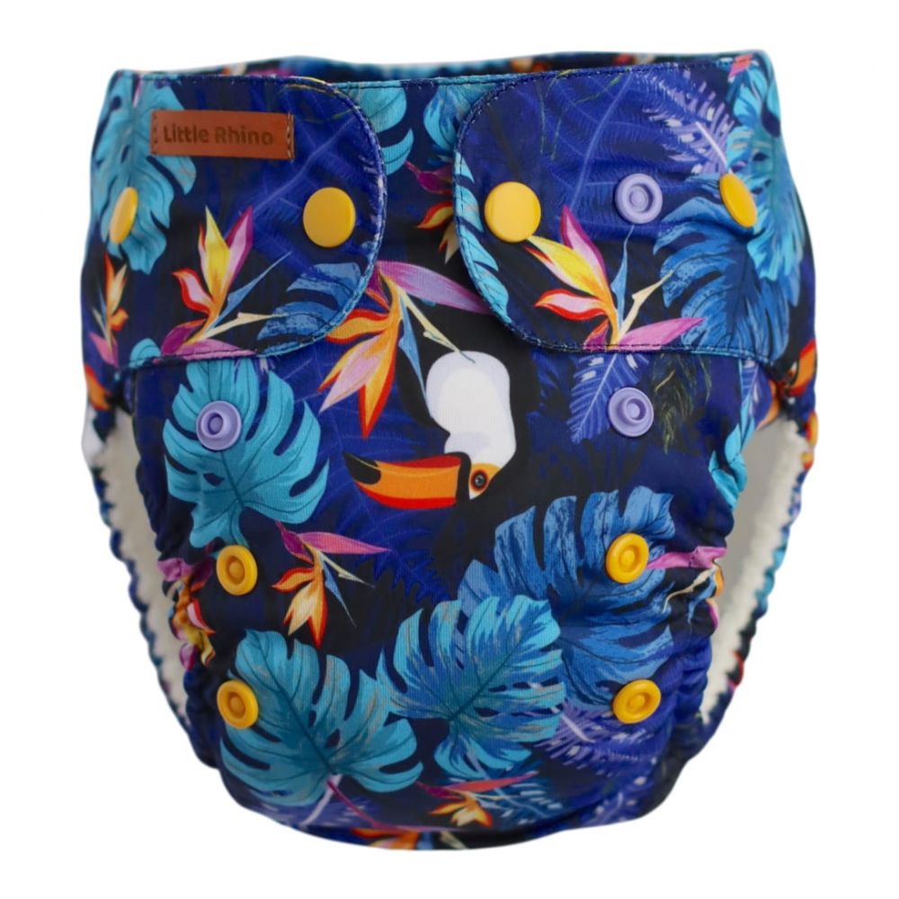 Bambus Pocketwindel Onesize fitted Toucan Blue