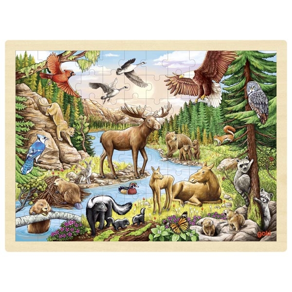 Einlegepuzzle Nordamerikanische Tiere 96 Teile