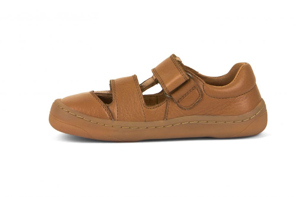 Barefoot Sandale Doppelklett cognac
