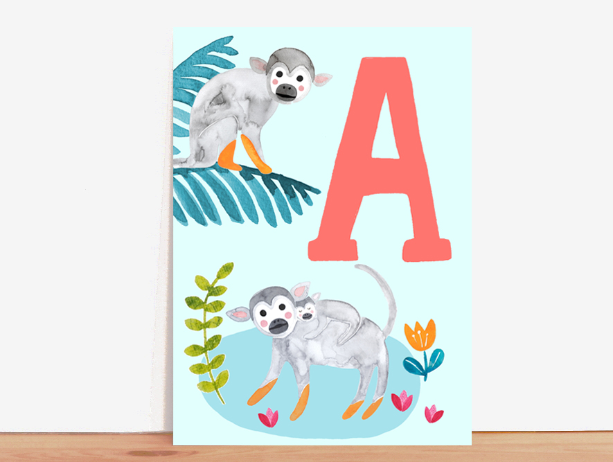 ABC-Karte A wie Affe