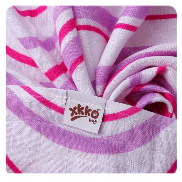Mullwindel Bambus/BW 70x70 cm Hearts lilac 3er Pack