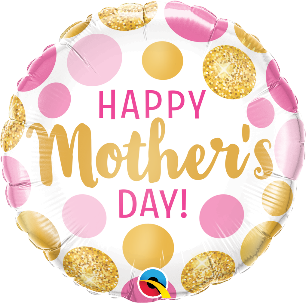 18" Mother´s Day Pink & Gold Dots
