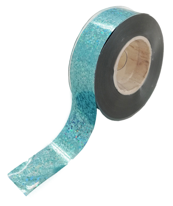 Folienrolle 2cm x 100m Holografie Hellblau