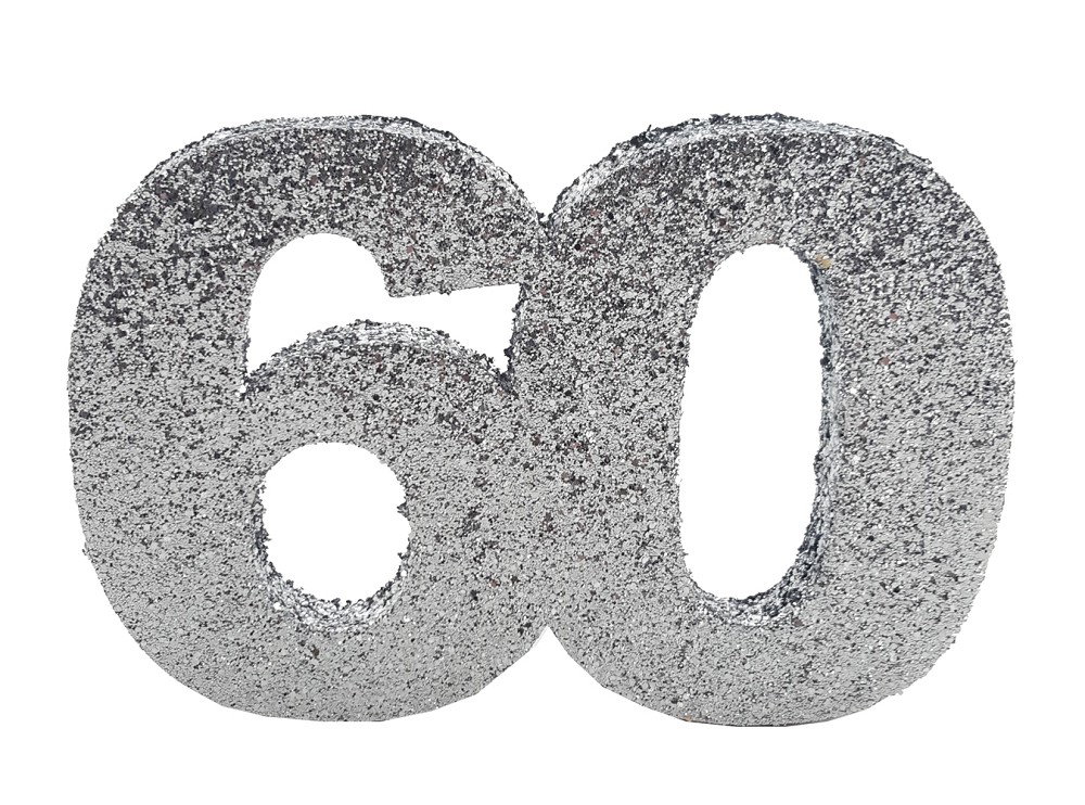 Deko-Glimmerzahl "60" (10cm)