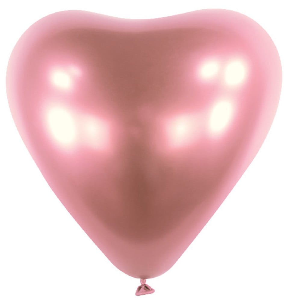 12" Heart Satin Luxe Flamingo (50 Stück)