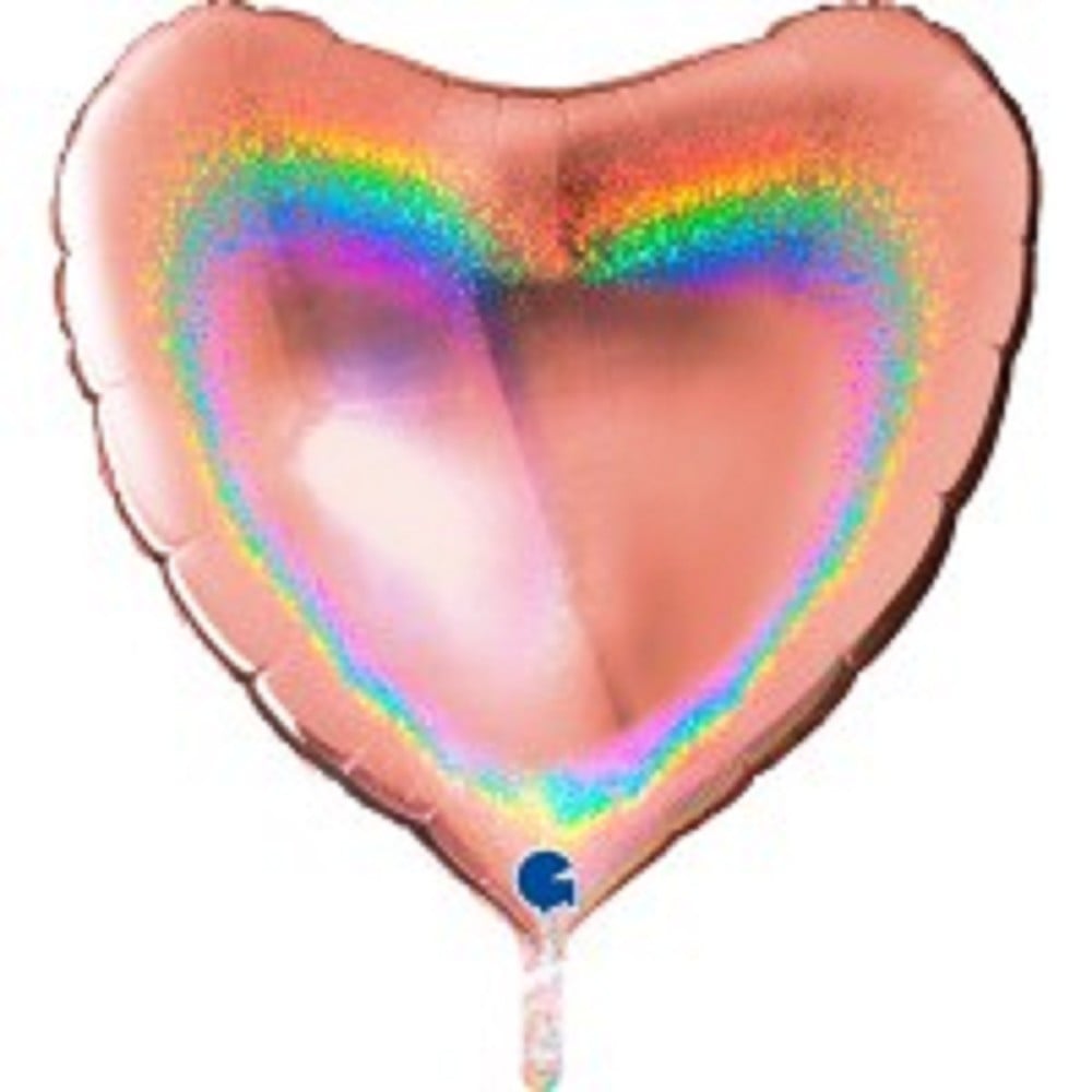 36" Herz  Glitter Holographic Rosé Gold (unverpackt)