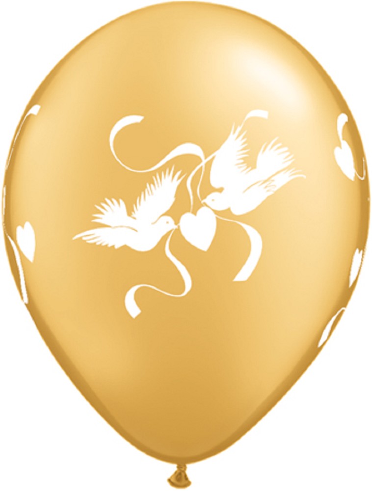 5" Love doves gold (Druck weiß)
