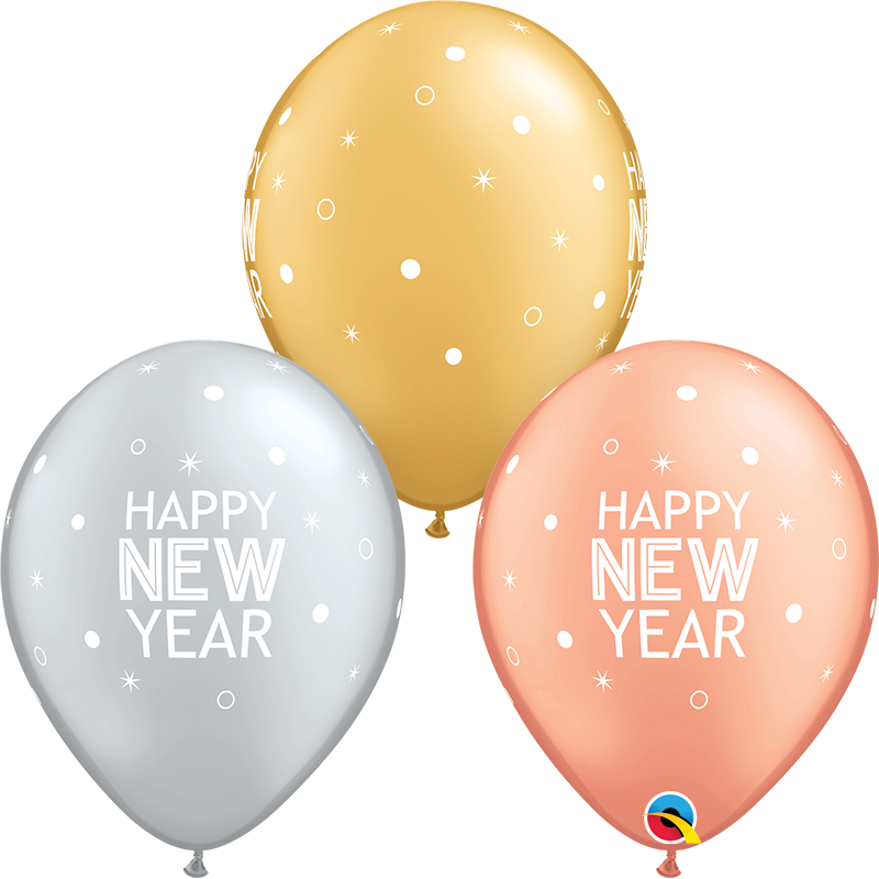 11" New Year Sparkle & Dots (25 Stück)