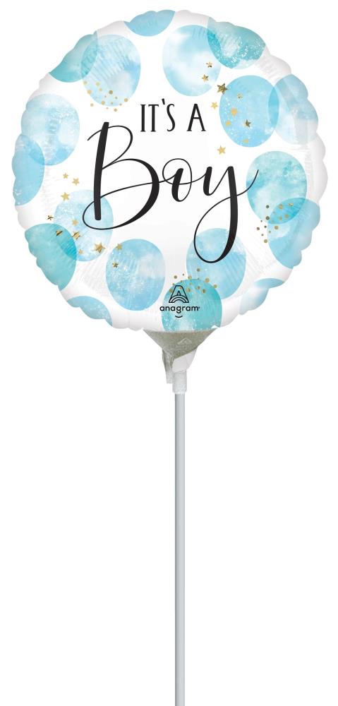 9" Baby Boy Blue Watercolor (ohne Ventil, zum Selbstverschwe