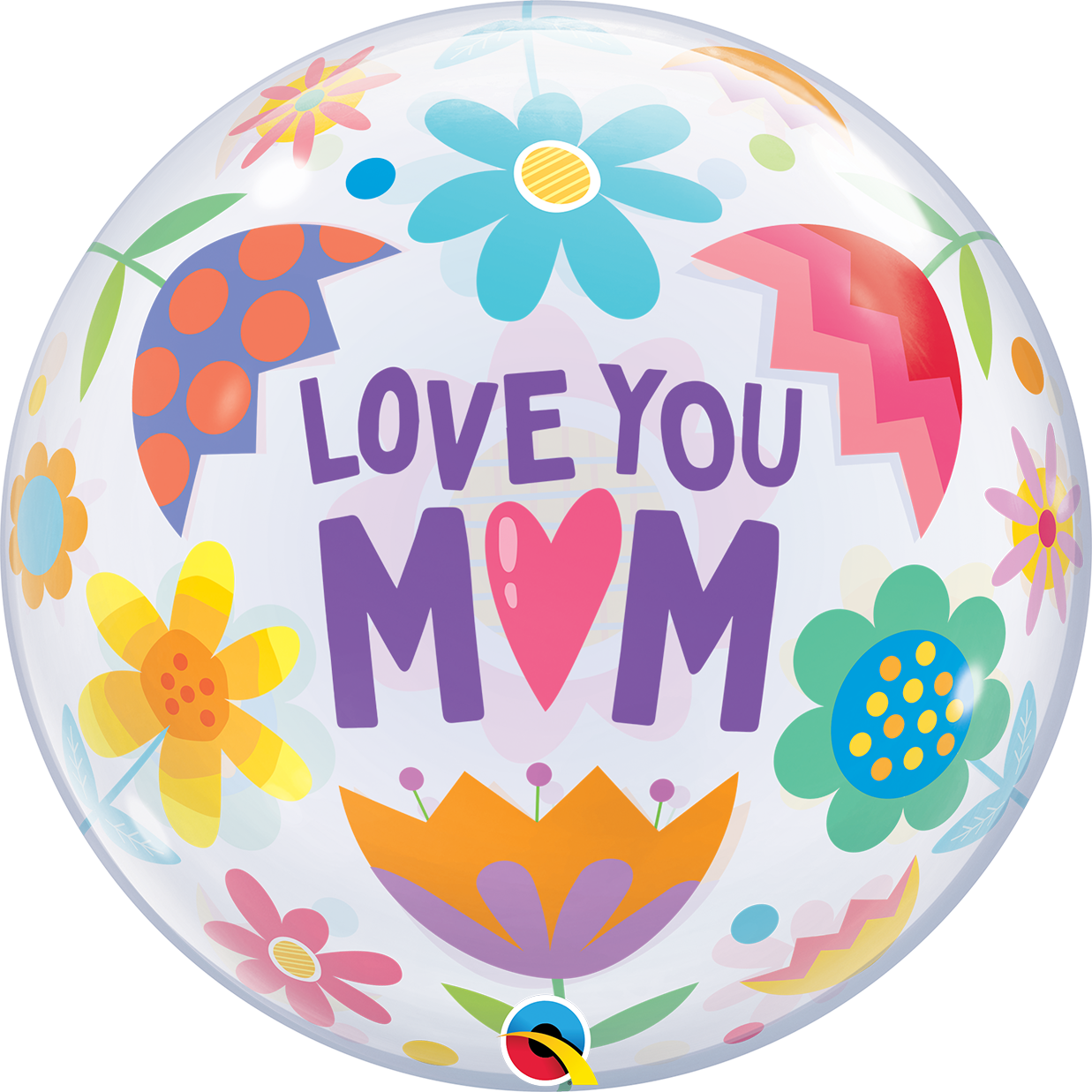 22" Single Bubble Love You M(Heart) M Flowers