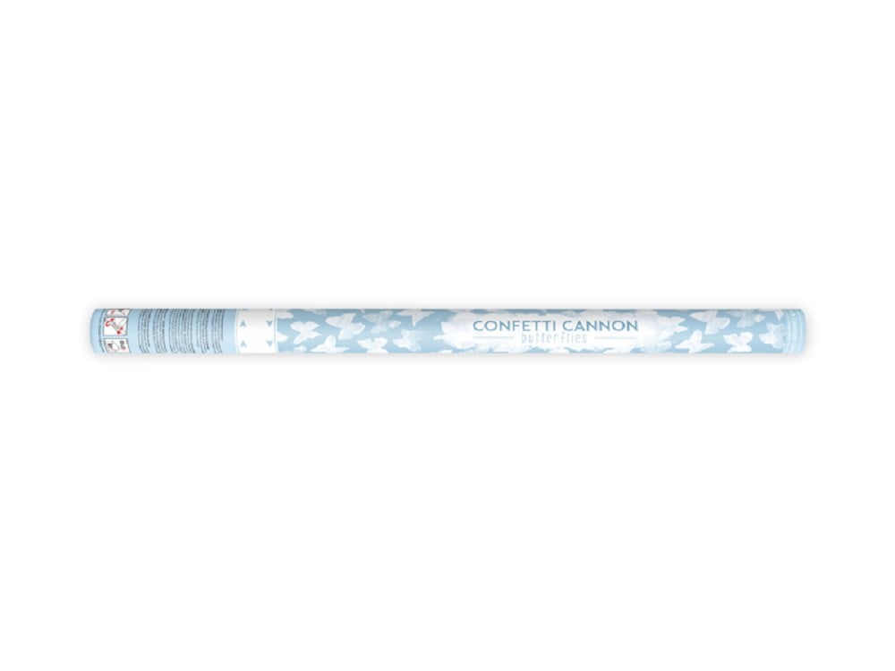 Konfettikanone mit Schmetterlingen - weiß - 80cm - 1 Stk.